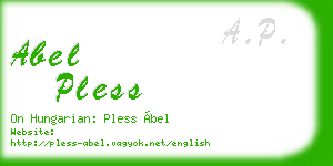 abel pless business card